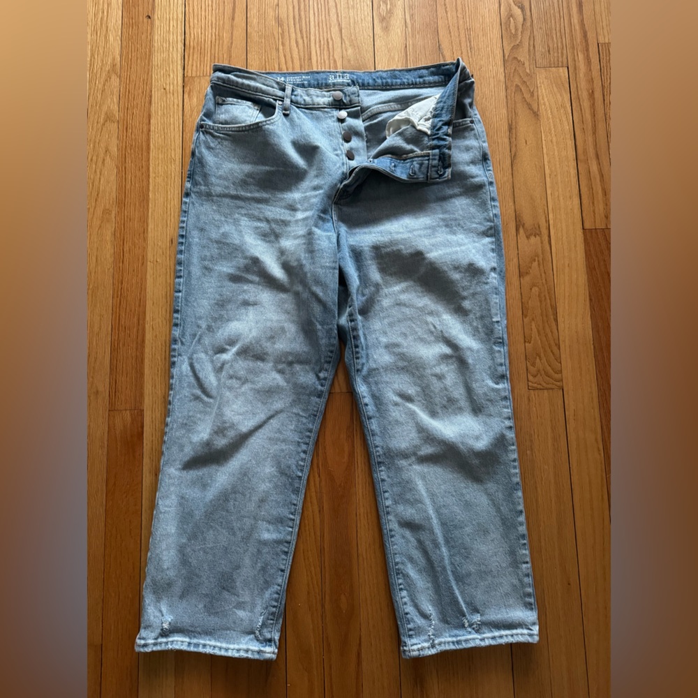 a.n.a Highest Rise Straight Leg Jeans